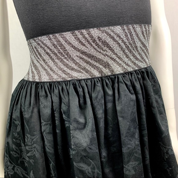 NEW Zebra Jacquard Roses Metallic Belt Mini Dress - Picture 15 of 16